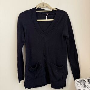 Free People FP Small Black Sweater with front pockets